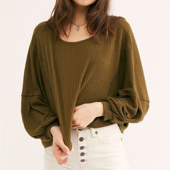 We The Free Olive Long Sleeve Top - Picture 3 of 9